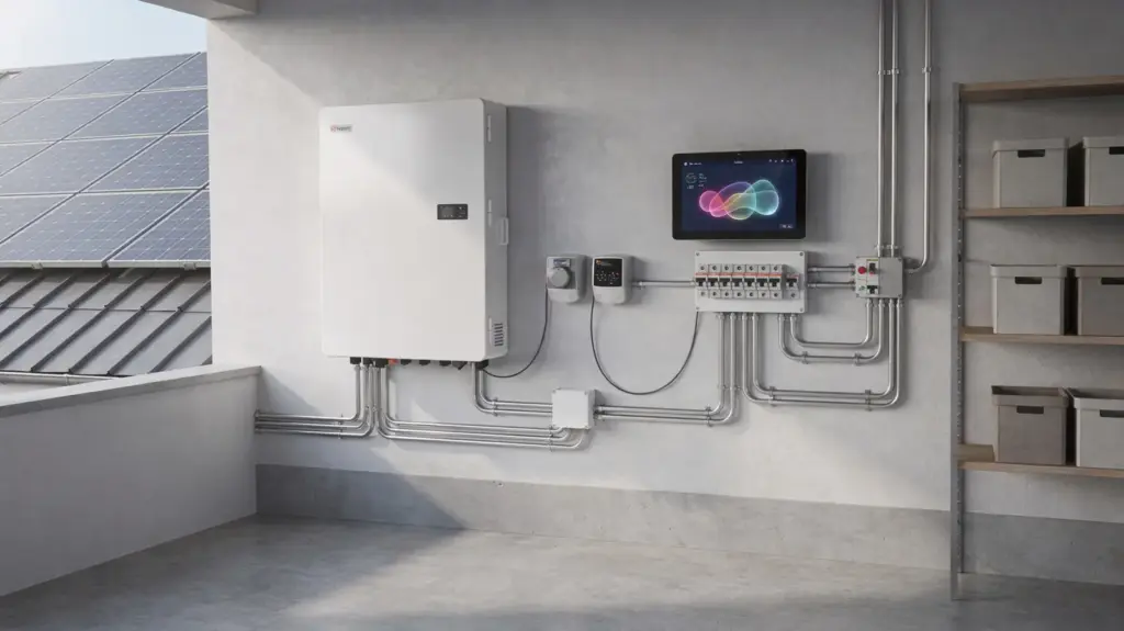 Autarkiegrad bei Photovoltaik: Bedeutung, Berechnung und Einflussfaktoren Photovoltaikanlage mit Hausbatterie und Energiemanagement zum Autarkiegrad bei Photovoltaik