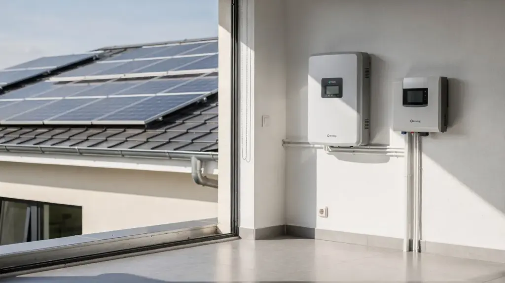 Lohnt sich ein Batteriespeicher finanziell bei einer Solaranlage? Solaranlage mit Batteriespeicher im Hausanschlussraum zur finanziellen Bewertung