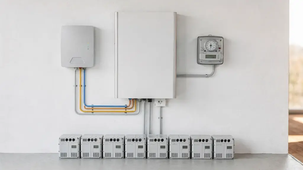 Unabhängigkeit mit Stromspeicher: Wie viel Autarkie ein Speicher wirklich bringt Stromspeicher in einem Hauswirtschaftsraum als Thema zur Autarkie mit Stromspeicher