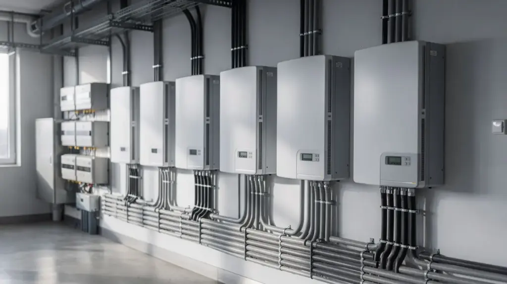 Wechselrichter-Trends: Was sich bei PV-Geräten jetzt wirklich verändert Moderne Wechselrichter in einer PV-Anlage als Thema zu Wechselrichter-Trends bei PV-Geräten