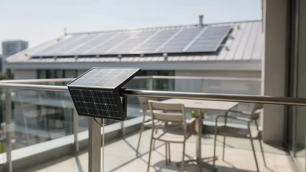 Balkonkraftwerk oder PV: Wann sich welche Solarlösung lohnt Balkonkraftwerk auf einem Balkon neben einer PV-Anlage auf dem Dach